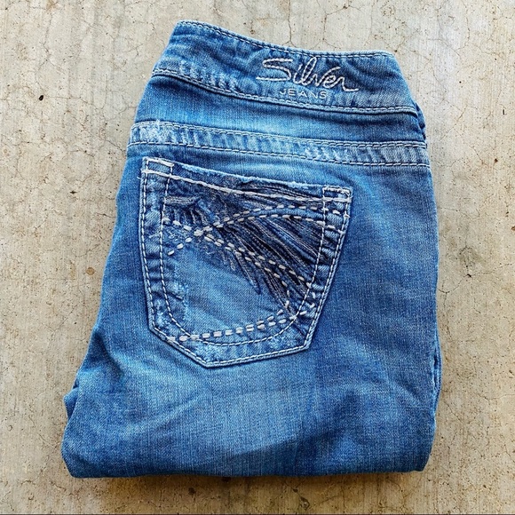 Silver | Tuesday Light Wash Distressed Denim Bootcut Jeans 27 - Picture 1 of 9